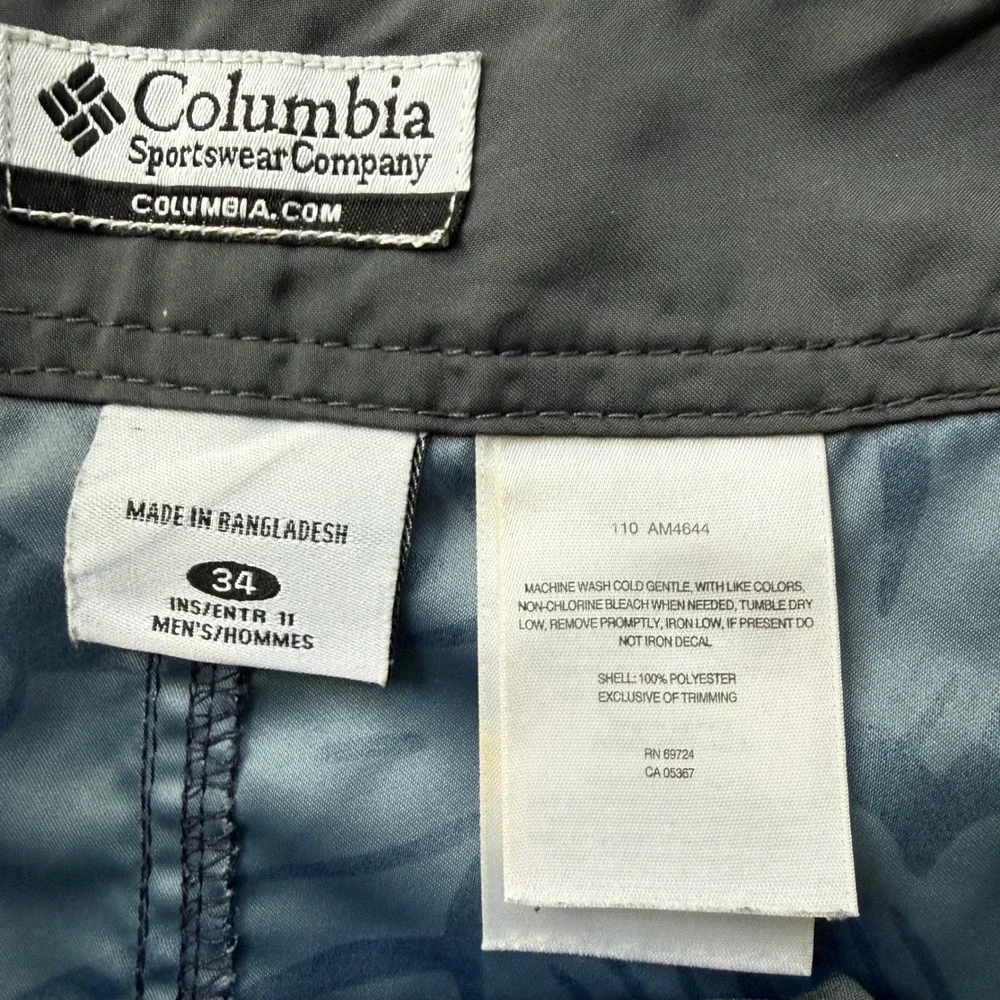 Columbia Board‎ Shorts Mens 34 Blue Excellent Tropical Leaf Print Omni-Shade
